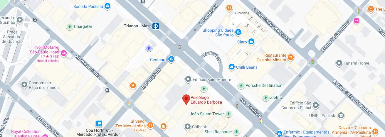 Mapa da Localização do Consultório na Av Paulista